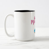 マグデザイン子供へ、マグ・グッド・モーニングデザイン。 ツートーンマグカップ (左)