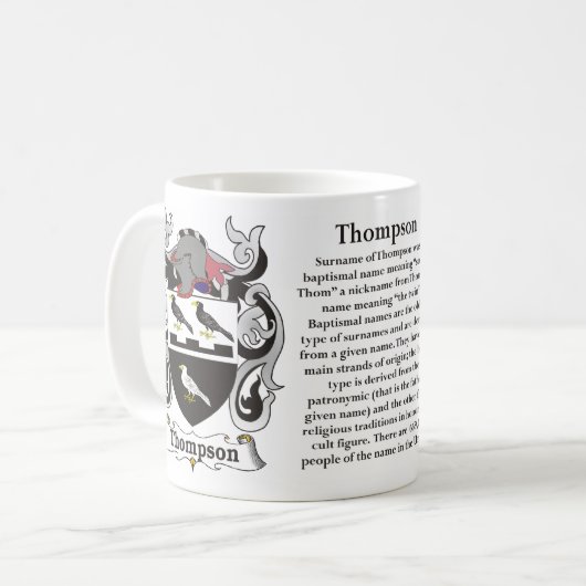 マグトムソン家族の紋章付き外衣 コーヒーマグカップ (正面左)