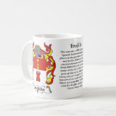 マグトルヒーヨ家族の紋章付き外衣 コーヒーマグカップ (正面左)