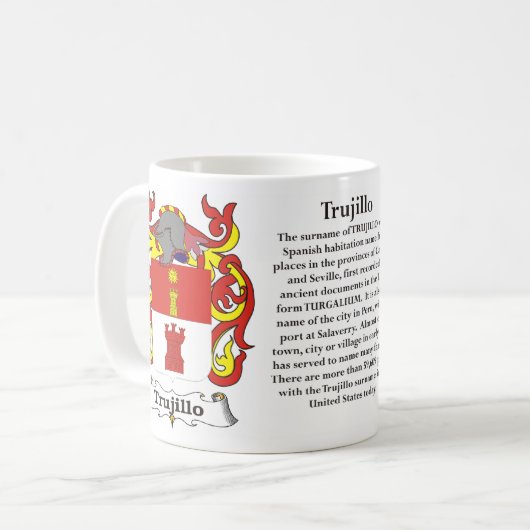 マグトルヒーヨ家族の紋章付き外衣 コーヒーマグカップ (正面左)