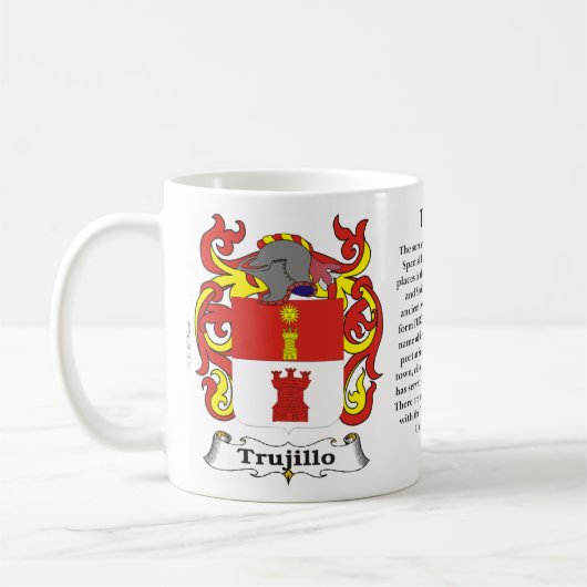 マグトルヒーヨ家族の紋章付き外衣 コーヒーマグカップ (左)