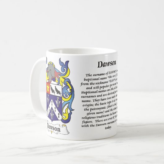 マグドーソン家族の紋章付き外衣 コーヒーマグカップ (正面左)