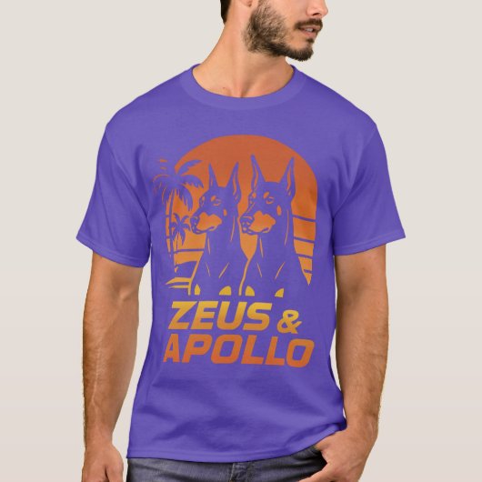 マグナムPIゼウスとアポロのレトロデザイン Tシャツ (正面)