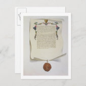 マグナ・カルタのファクシミリ版、最初の出版物 ポストカード (正面/裏面)