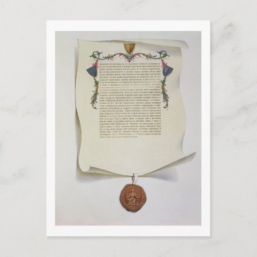 マグナ・カルタのファクシミリ版、最初の出版物 ポストカード (正面)