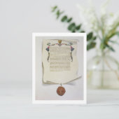 マグナ・カルタのファクシミリ版、最初の出版物 ポストカード (スタンド正面)