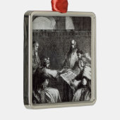 マグナChartaに署名することを断っているジョン王 メタルオーナメント (右)