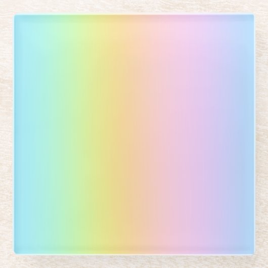 マグニフィセントパステルレインボー結婚ズ ガラスコースター (正面)