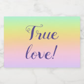 マグニフィセントパステルレインボー結婚ズ スパークリングワインラベル (シングルラベル)