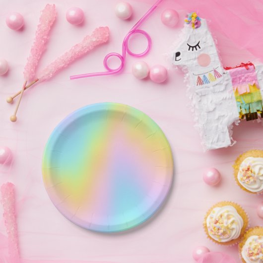 マグニフィセントパステルレインボー結婚ズ ペーパープレート (パーティー)