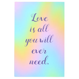 マグニフィセントパステルレインボー結婚ズ メタルプリント