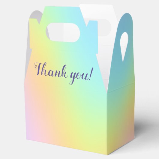 マグニフィセントパステルレインボー結婚式の引き出物ボックス フェイバーボックス (オープン)