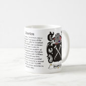 マグニュートン家族の紋章付き外衣 コーヒーマグカップ (正面右)