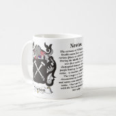 マグニュートン家族の紋章付き外衣 コーヒーマグカップ (正面左)