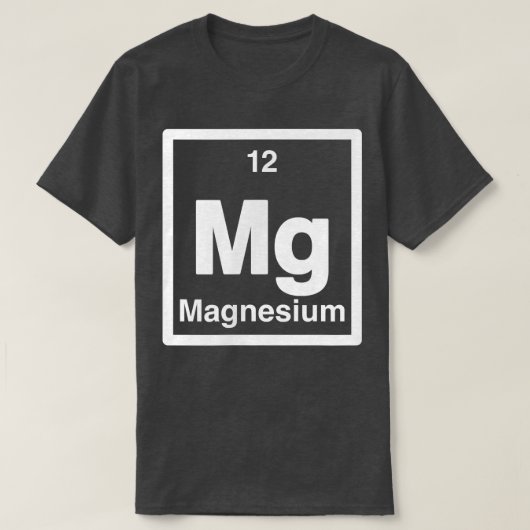 マグネシウム – Mg – 元素周期表 – Scien Tシャツ (デザイン正面)