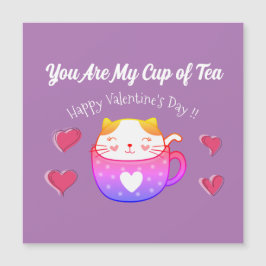 マグネチックカード（猫がティーカップの中）