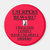 マグネットとウイスパーズ注意!/私は従わない マグネット (正面)