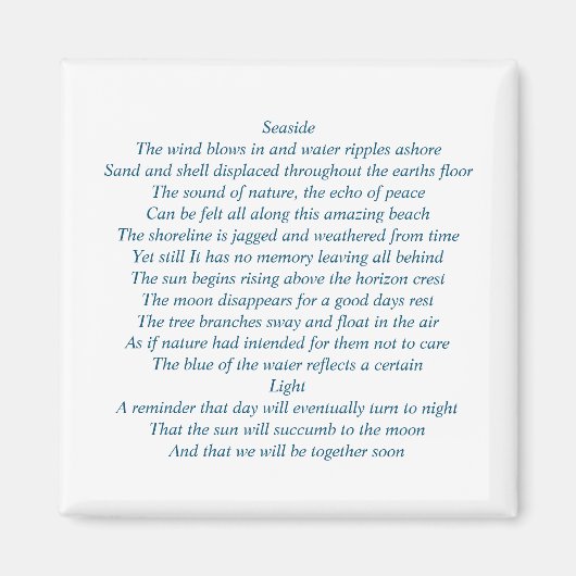 マグネットとオリジナル詩 マグネット (正面)