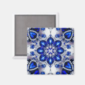 マグネットと青の白の色デザイン マグネット (正面/裏面)