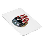 マグネットの赤い白と青のスカル マグネット (右側)