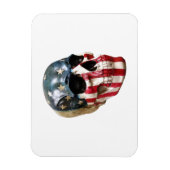 マグネットの赤い白と青のスカル マグネット (縦)