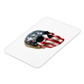 マグネットの赤い白と青のスカル マグネット (左側)