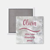 マグネットを意味する{Olivia}名 マグネット (正面/裏面)