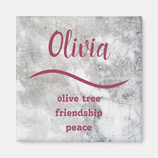 マグネットを意味する{Olivia}名 マグネット (正面)