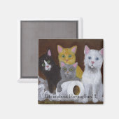 マグネットを有するおもしろい猫 マグネット (正面/裏面)