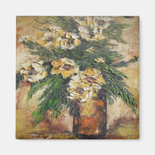 マグネットアン絵を描ヘイズの黄色い花瓶の花 マグネット