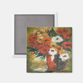 マグネットアン絵画ヘイズの赤い花混合 マグネット (正面/裏面)