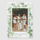 マグネットウォーターカラーユーカリ&パインクリスマスカード (正面)