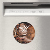 マグネットカウボーイパーソナライズされたブーツバーンドウッド素朴 マグネット (インサイチュ (食洗機))