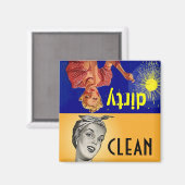 マグネットキッチンヘルパークリーン汚れた食洗機ギフト マグネット (正面/裏面)