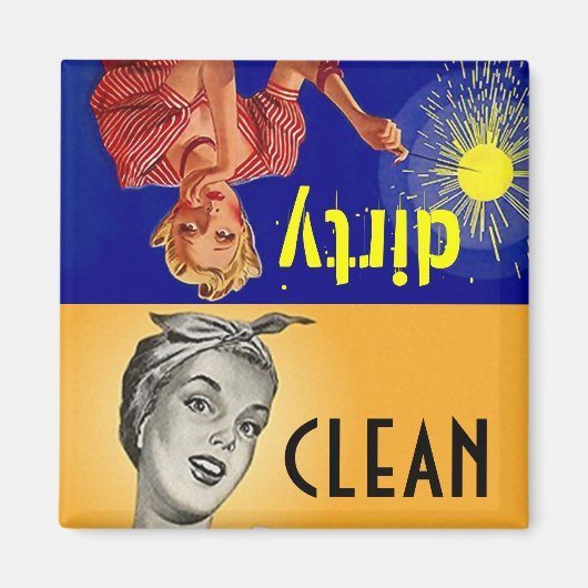 マグネットキッチンヘルパークリーン汚れた食洗機ギフト マグネット (正面)