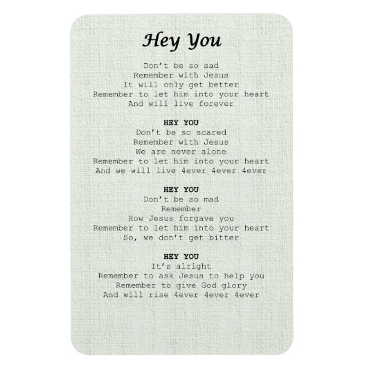 マグネットシート-Hey you - マグネット (縦)