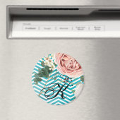 マグネットジオメトパーソナライズされたリバラシェブロンティール（緑がかった色）ジー マグネット (インサイチュ (食洗機))