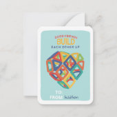 マグネットタイルおもちゃ ハート クリスマス バレンタイン ノートカード (正面)