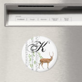 マグネットディアドパーソナライズされたー・バック・フォレストウッドランド マグネット (インサイチュ (食洗機))