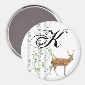 マグネットディアドパーソナライズされたー・バック・フォレストウッドランド マグネット (正面/裏面)