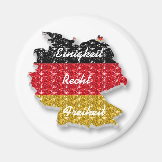 マグネットドイツ国旗Einigkeit Recht華氏 マグネット (正面)
