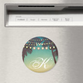 マグネットパーソナライズされたクリスマスビーチサンセットパームツリーズS マグネット (インサイチュ (食洗機))