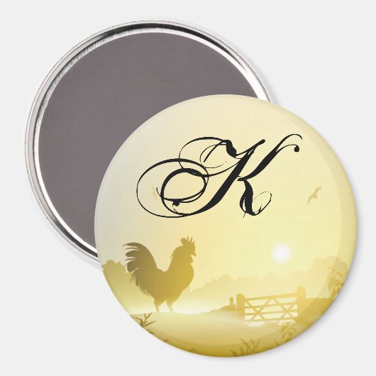 マグネットパーソナライズされたサニーモーニングファームカントリーラス マグネット (正面/裏面)