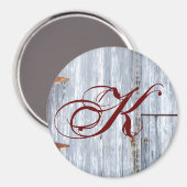 マグネットパーソナライズされたホワイトウォッシュウッドバーンドドアカン マグネット (正面/裏面)