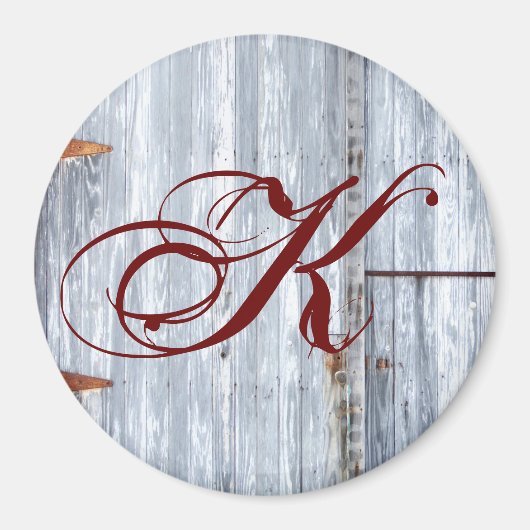 マグネットパーソナライズされたホワイトウォッシュウッドバーンドドアカン マグネット (正面)