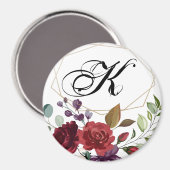 マグネットパーソナライズされたホワイトローズ金ゴールドジオメトリ マグネット (正面/裏面)