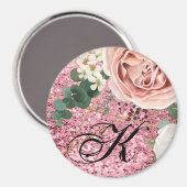 マグネットパーソナライズされた幾何学的ガーデンバラグリッター マグネット (正面/裏面)