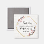 マグネットパーソナライズされた結婚式の引き出物フローラテーマ マグネット (正面/裏面)