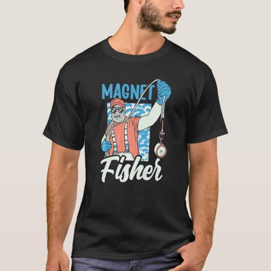 マグネットフィッシャーマグネット釣り人釣り Tシャツ (正面)