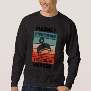 マグネットフィッシャーマントレジャーハンター魚釣りパイクカープ スウェットシャツ